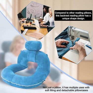 Подушка для читання для ліжка та дивана, велика подушка для спини дорослих, зручна подушка для читання з чохлом, який можна прати, подушка для сидіння для читання, перегляду телевізора, відпочинку або як подушка для сну
