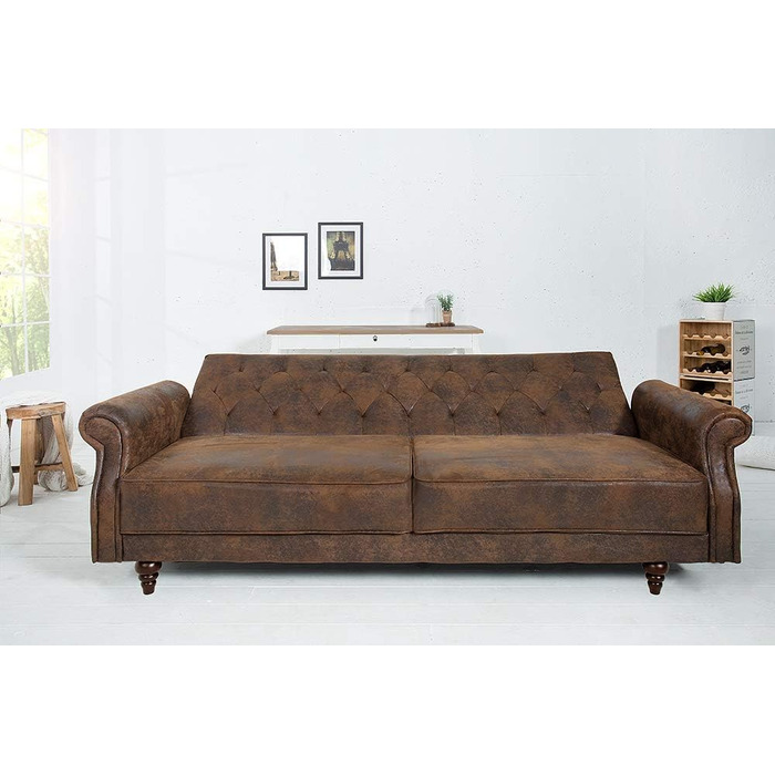Диван Invicta INTERIOR Chesterfield Maison Belle AFFAIRE 220 см антично-коричневий з функцією сну розкладний диван-ліжко