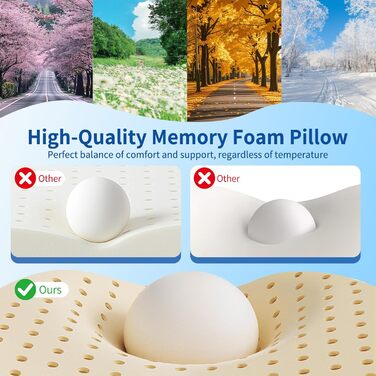 Подушка для шиї для сну, ортопедична подушка з піни з ефектом пам&39яті, ергономічна подушка для шиї 2-в-1 для сну на боці зі знімним чохлом, який можна прати, 62 x 39 x 11/13 см, біла