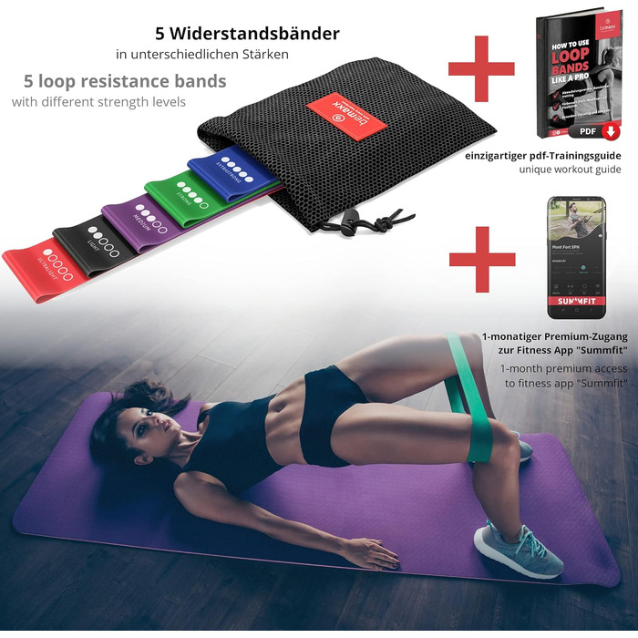 Набір фітнес-браслетів - Стрічки опору з латексною/тканинною петлею тренувальна електронна книга Гімнастична стрічка Фітнес Спорт