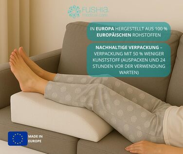 Подушка для ніг з м&39якою піною, ортопедична подушка для ніг з чохлом, який можна прати, для підтримки ніг та при поганому кровообігу (біла тканина)