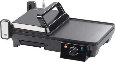 Електричний настільний гриль 2в1 з контактним грилем, пластина для гриля, 2 000 Вт (електричний гриль, балконний гриль, електричний)