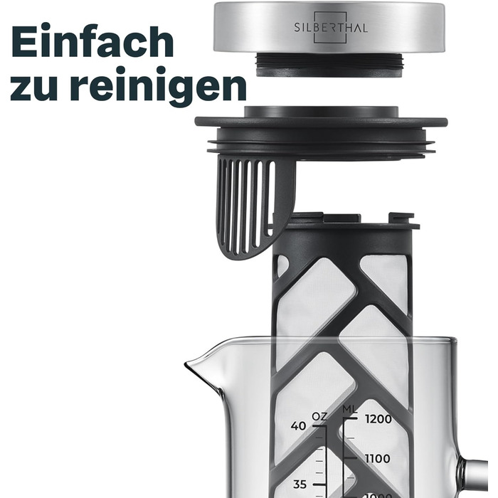 Кавоварка SILBERTHAL Glass 1.2 л - кавоварка холодного заварювання з фільтром для холодного заварювання кави - також для гарячого чаю - з покращеним фільтром 2024. Машина для холодного заварювання 1,2 л