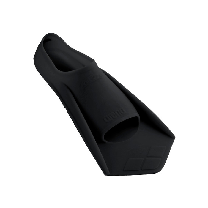 Ласти для плавання Arena Powerfin, тренувальні ласти для дорослих, 100 силікон, зручні та короткі ласти 35-36 EU чорні, срібні