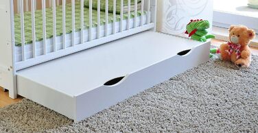 Дитяче ліжечко Marsell з висувною шухлядою з кришкою Дитяче ліжечко Ліжечко з матрацом з піни алое вера Зубчасті рейки, що регулюю