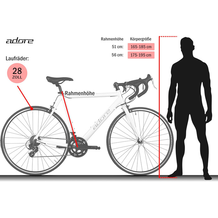 Гоночний велосипед Adore 28&39&39 Racer Alu White 14 передач 56 см