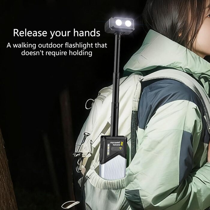 Портативні телескопічні ліхтарі, 500 лм, висока яскравість, обертання на 180, IP44, 5 для екстрених випадків у поході, портативний телескопічний робочий ліхтар, 2