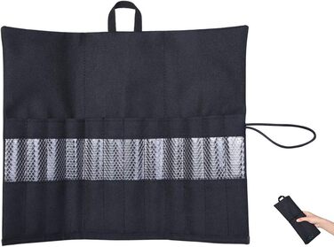 Столові прибори Рулон Чорний кемпінг Портативний намет Кілочки Сумка для перенесення Посуд Кухонний набір Палички для зберігання С