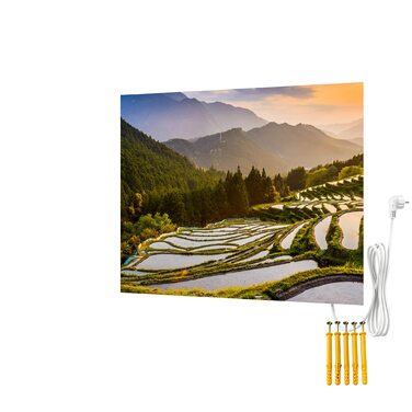 Безрамний інфрачервоний обігрівач для картин BR Bringer 450 Вт - Обігрівач для картин з УФ-друком - 80x60x1,8 см - Кумано, Японія