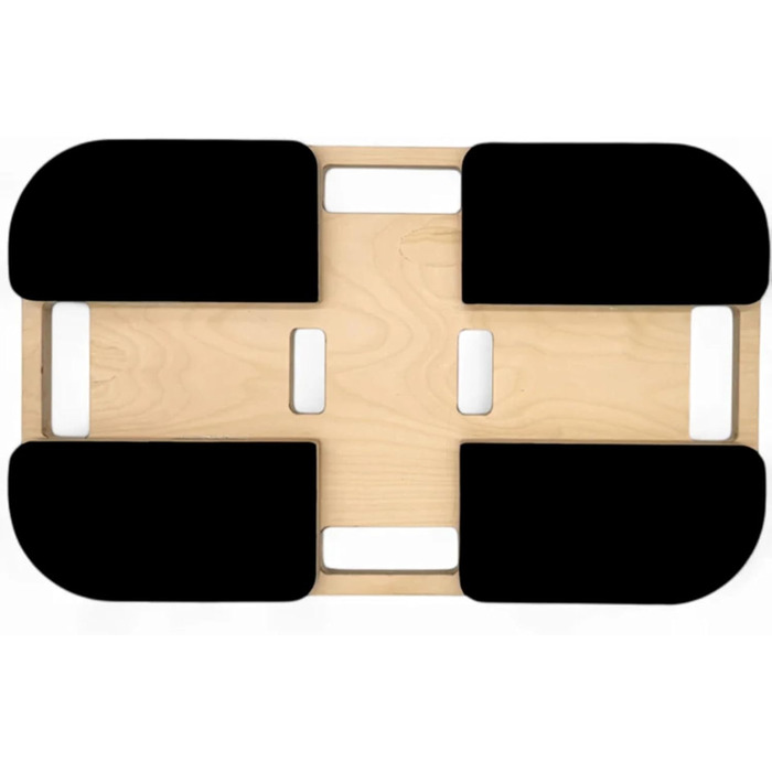 Базова дошка aerobis Дерев&39яна тренувальна платформа для силових тренувань Нековзка фітнес-дошка з гумовими ніжками Сумісність з еспандерами Power Band та Powrlink 570x350 мм Міцна та стійка