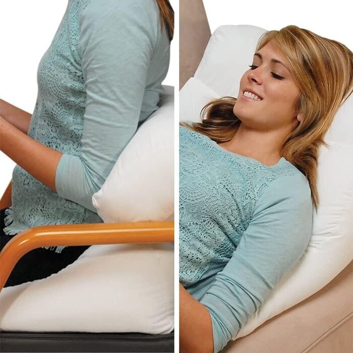 Подушка Dreamolino Flip, біла - для сну на животі та на боці - підтримка спини, подушка для ніг та підтримка для читання