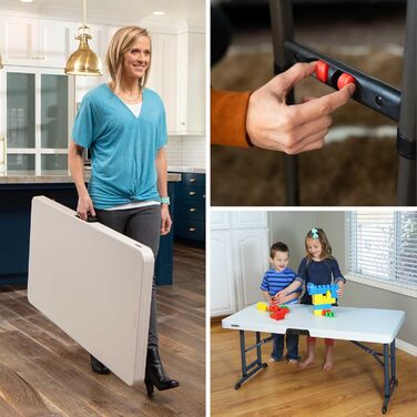 Складаний стіл Lifetime 80387, 1,22 м, регульований, мигдалеподібний