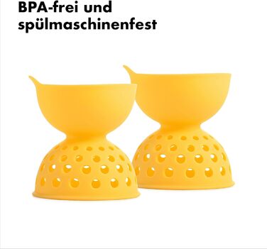 Набір OXO Good Grips Egg Poacher з 2 частин з силікону без BPA, жовтий - ідеально припущені яйця для тостів з авокадо та інший наб