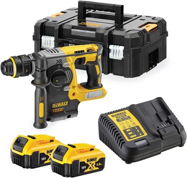 Акумуляторний комбінований перфоратор Dewalt 18 В SDS-plus DCH274P2T (24 мм) (обмежувач обертання та удару, безщітковий двигун, шв