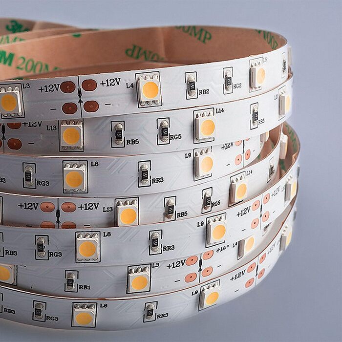 Світлодіодна стрічка Mextronic 5050, тепле біле світло (2700K), 36W, 500 см, 12V, IP20