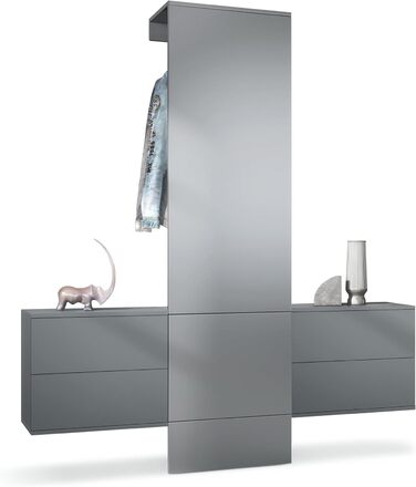 Вішалка для одягу Vladon Carlton Set 3, зроблено в Німеччині, настінна вішалка для одягу, що складається з панелі для передпокою т