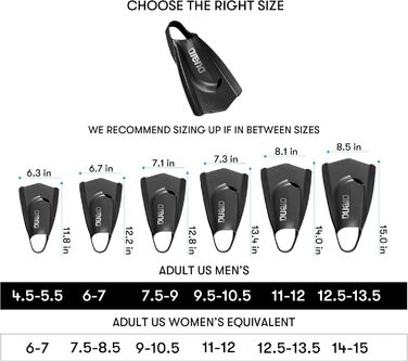 Ласти для плавання Arena для дорослих, унісекс, зручні, легкі, для чоловіків та жінок, силіконові, коротке лезо, відкрита п&39ята, розміри 7,5-9, чорні