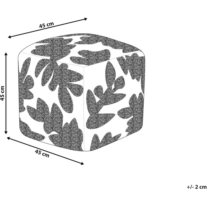 Пуф Beliani, бавовна, бежевий, 45 x 45 x 45 см, квадратний з наповнювачем з пінопласту, бохо, мультан