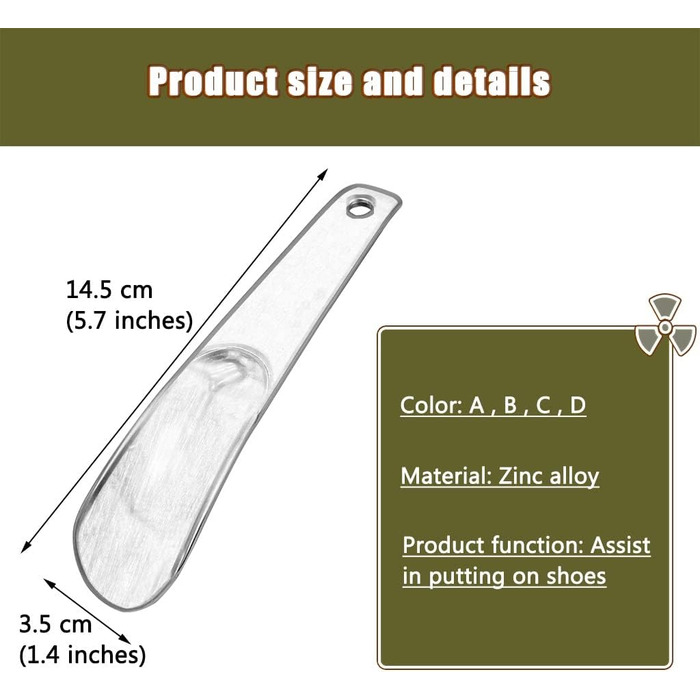 Портативний міні-ріжк для взуття з короткою ручкою, доступні 4 кольори, міцний підйомник взуття з цинкового сплаву, підходить для людей з поганою шиєю, практичні варіанти подарунків (колір