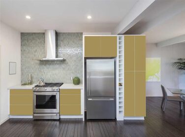 Наклейки Меблі та кухонні шафи 31.5x300см - MATT - Фольга Високоякісний ПВХ Кухонний клей Фольга Меблі Водонепроникні шафи Самоклеюча фольга Кухонна фольга Декоративна фольга Меблева фольга - коричнева (091-золото)