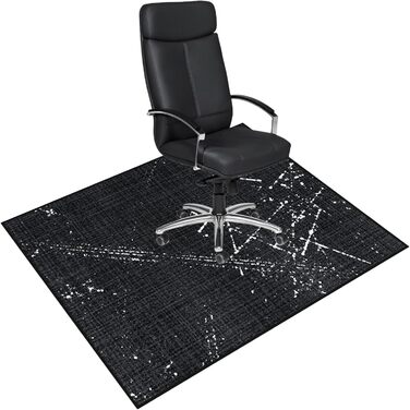 Захисний килимок для офісних стільців 90x120 см - Розкішний килимок для офісних стільців з принтом для паркету та твердих підлог, універсальний килимок для офісного крісла для дому та офісу (Чорний, 90 x 120 см) 90 x 120 см Чорний