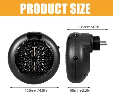 Міні-вентилятор-обігрівач, що підключається до мережі, 800 Вт, підключається до мережі, вентилятор-обігрівач з пультом дистанційного керування, портативний керамічний PTC-обігрівач для ванної кімнати, настінний підключається до мережі, вентилятор-обігріва