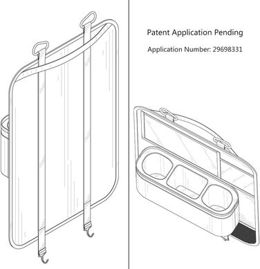 Автомобільний органайзер для заднього сидіння KALASONEER з iPad, телефоном, планшетом і 3 тримачами для чашок з ізоляційними матер