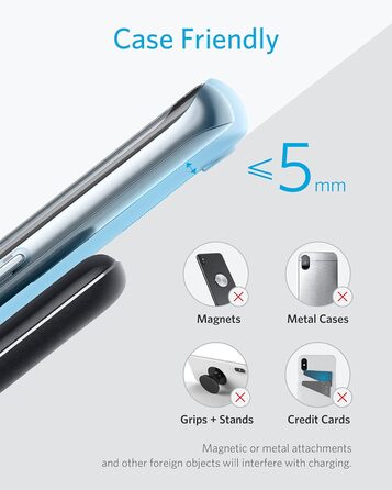 Індуктивна зарядна станція Anker 313, Qi-сертифікована, підходить для iPhone 16 / 15 / 15 Pro / 15 Pro Max, SE (2020), 13 / 13 Pro