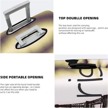 Чохол для валізи Tower Love Paris, захисний, міцний, для багажу розміром 45.7-81.3 см, XL, Чорний