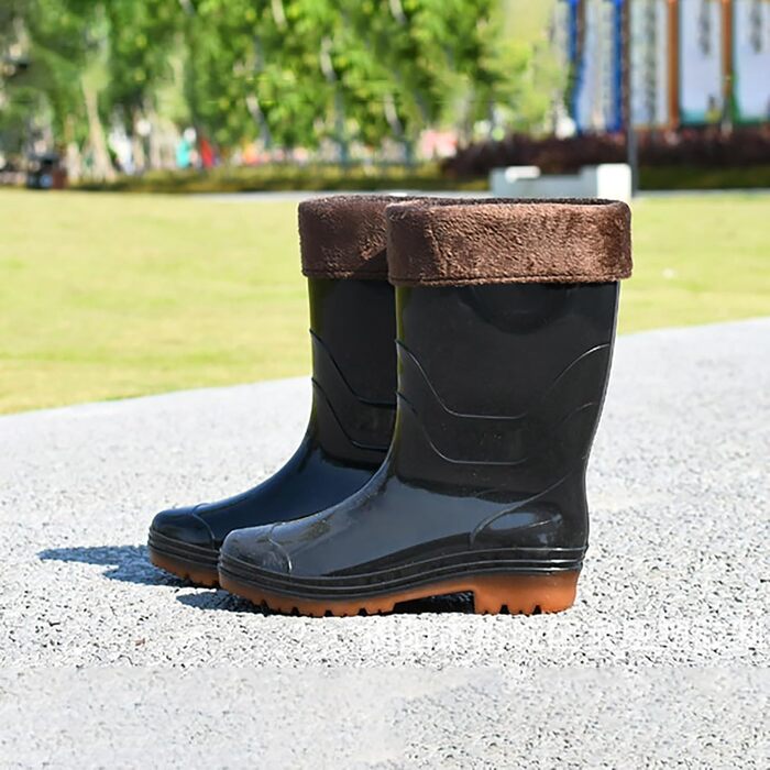 Чоловічі гумові чоботи до литок, водонепроникні, нековзні, гумові чоботи, потовщена підошва, водне взуття, для активного відпочинку, риболовлі, садівництва, бруду, розмір 41 EU A