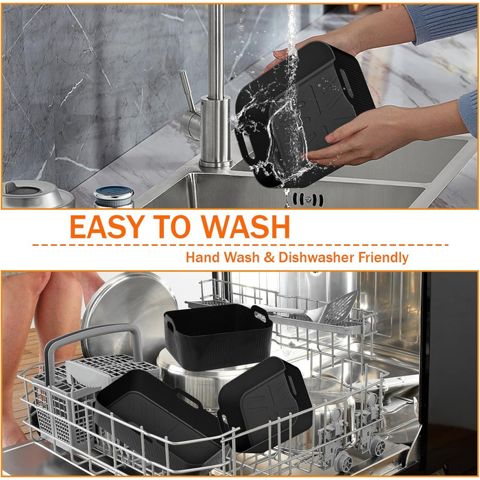 Силіконова форма для фритюрниці Ninja, аксесуари для фритюрниці Ninja Foodi для AF500EU, аксесуари для фритюрниці з силіконовою вставкою для двозонної фритюрниці, багаторазові (3 шт. ) (A)