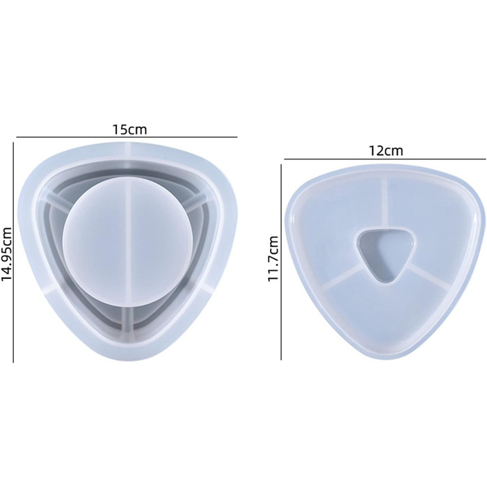 Силіконові форми Soapow 2 x попільнички з епоксидної смоли, трикутні, форма для попільничок з кришкою