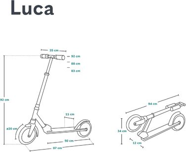 Самокат LIONELO Luca для дітей та дорослих, складаний, до 100 кг, Standard Rosa