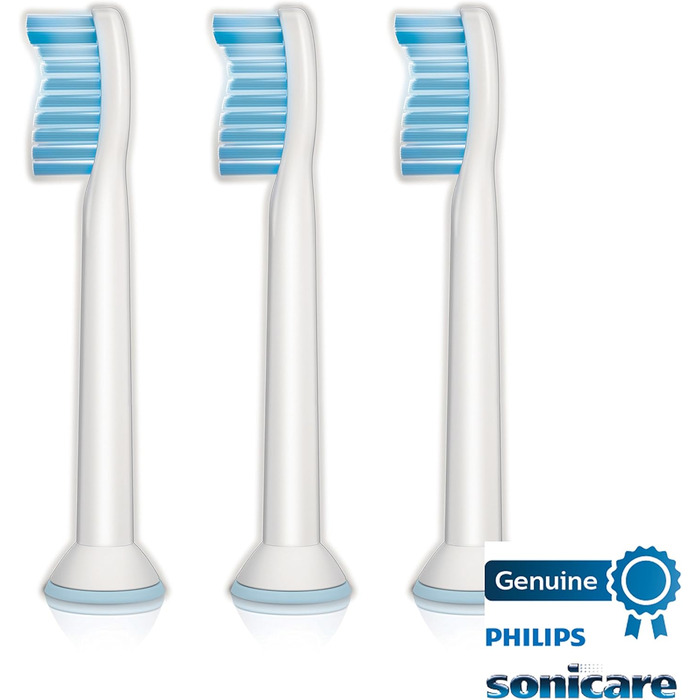 Оригінальні змінні насадки для чутливих зубів Philips Sonicare для чутливих зубів, 3 насадки для щітки, білі, HX6053/64 3 шт. и (1 упаковка) Sensitive