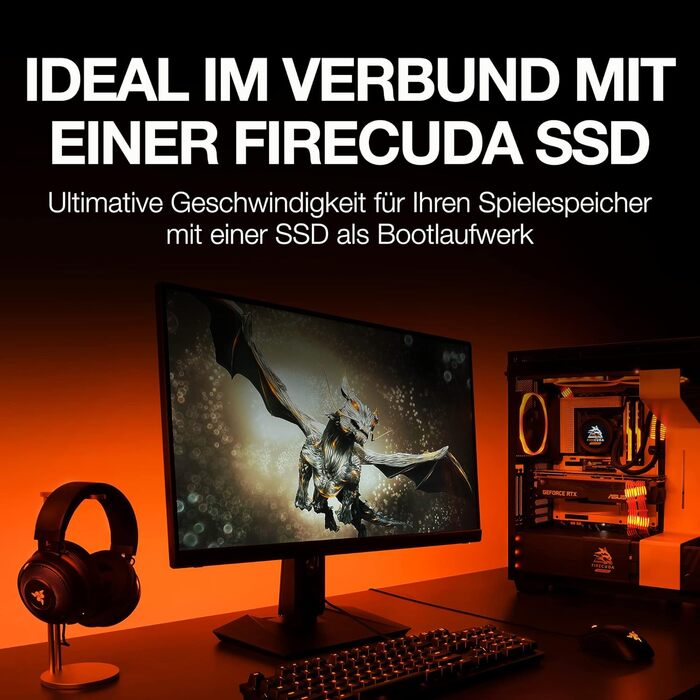 Внутрішній жорсткий диск Seagate FireCuda HDD 8 ТБ, 3,5-дюймовий, 7200 об/хв, CMR, 256 МБ кешу, SATA 6 ГБ/с, сріблястий, включаючи службу порятунку даних (ST8000DXZ01)