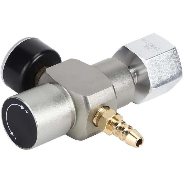 Регулятор тиску Duokon CO2 Редуктор тиску, 2 в 1 Міні-регулятор CO2 газу Газовий манометр з адаптером 3/8 дюйма на TR21.4