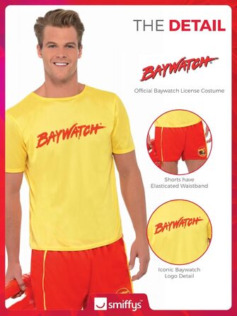 Чоловічий пляжний костюм Baywatch Baywatch, футболка та шорти, розмір L, 32868