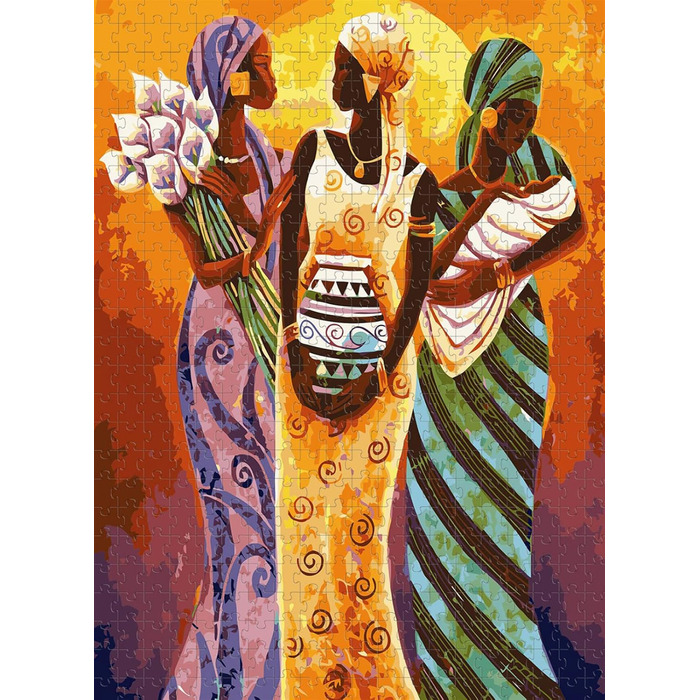 Пазл для дорослих на 8000 елементів Африканське мистецтво Пазл ТРИ жінки Ідеально підходить для розслаблення та медитації, навчаль