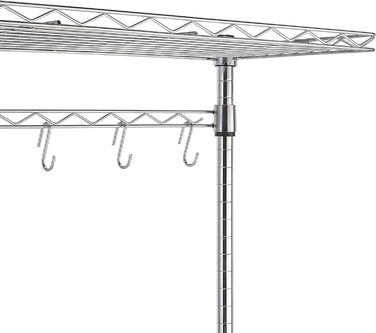 Кухонна полиця Storeo Basics 3, пекарська полиця з дерев&39яним столом, хромована, дерев&39яна, 61 см хромована, бежева