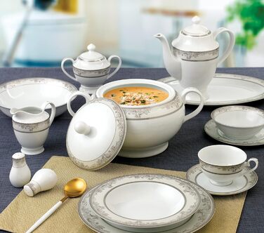 Супниця Lorenzo Import S-22 Juliette, порцеляна, срібло