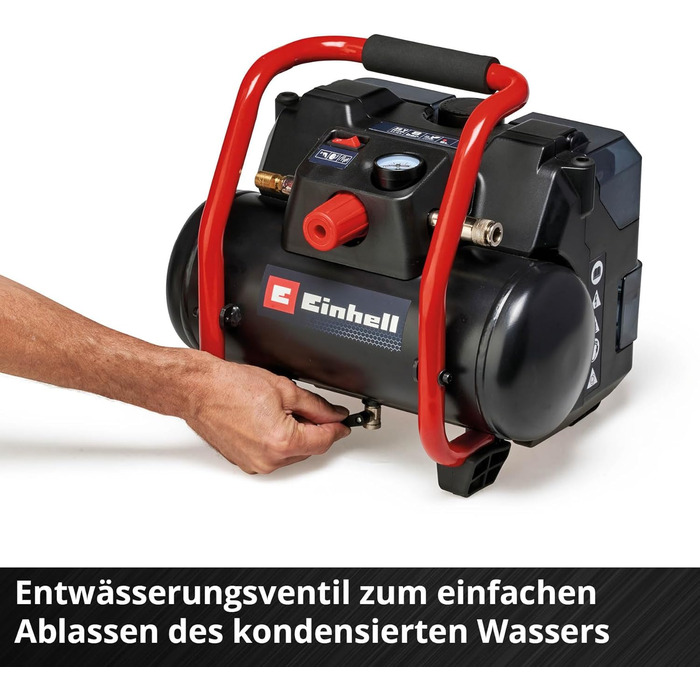 Акумуляторний компресор Einhell TE-AC 36/150 Li OF-Solo Power X-Change (36 В, макс. 8 бар, бак 6 л, продуктивність всмоктування 15