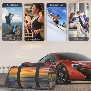 Спортивна дорожня сумка Bodybuilding Evolution великої місткості, легка та міцна, ідеальний подарунок для походів, відпочинку, ділових поїздок та іншого, дизайн Захід сонця на пляжі, універсальний розмір