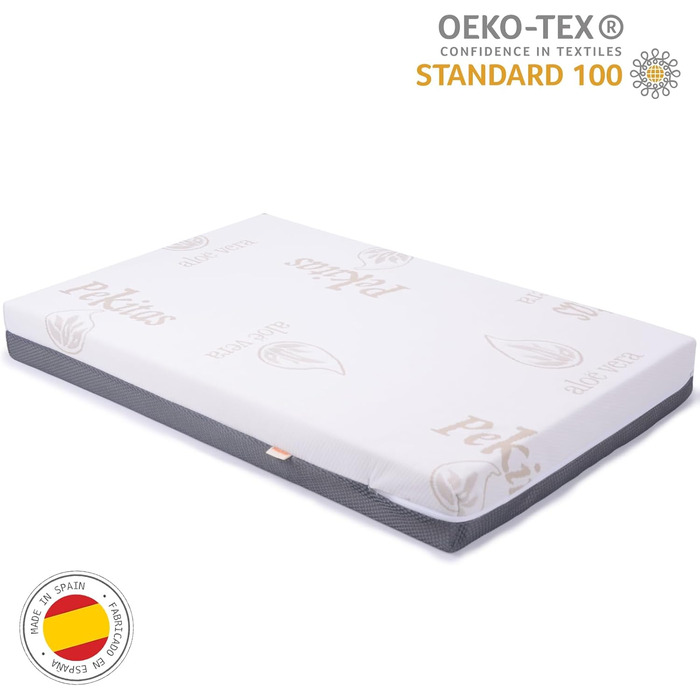 Матрац PEKITAS для дитячого ліжка, 48 x 78 см, товщина 8 см, гібридний, двосторонній, знімний чохол, можна прати, жорсткий, міцний, дихаючий, захист від задухи, дитяче ліжко, ліжко для немовлят