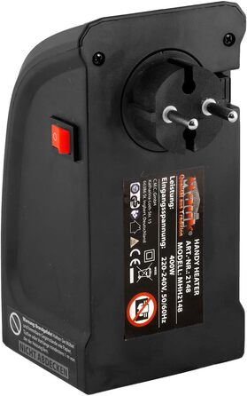 Міні-вентилятор/Зручний обігрівач MAUK Компактний для караванів та автофургонів Керамічний підключається до мережі 400 Вт PTC Електричний з цифровим світлодіодним термостатом Таймер Вилка живлення з поворотом на 90