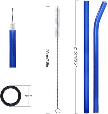 Предметів скляні соломинки кольорові багаторазові - Коктейль із широких скляних соломинок - різнокольорові скляні соломинки - здор
