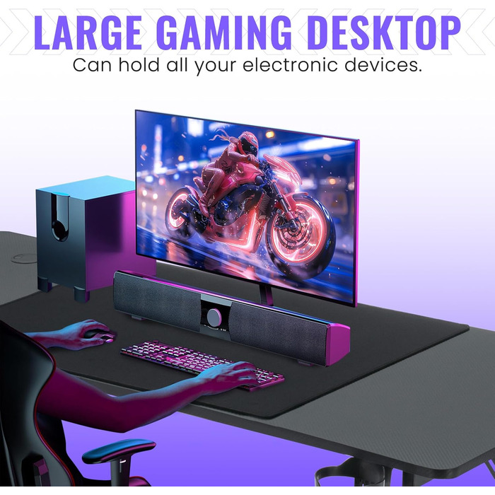 Ігровий стіл, ігровий стіл 120x60 см, комп&39ютерний стіл з підставкою для чашок та гачками для навушників, ергономічний ігровий стіл, Z-подібний ігровий стіл для дому та офісу