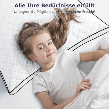 Подушки 80x80 см, комплект з 2 шт. , ортопедичні подушки для сну на боці з преміальним наповнювачем, дихаюча подушка для шиї, для сну, сидіння, ліжка, дивана, для алергіків, м&39які та підтримуючі, можна прати, чорно-білі, 80 x 80 см, 2 шт. и