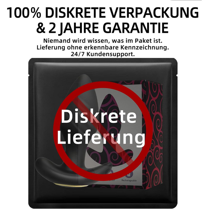 Анальний вібратор DAZINER, чорний, 9 режимів вібрації