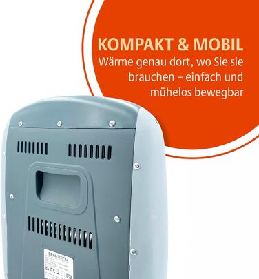 Галогенний обігрівач Bergstrm з 3 режимами нагріву макс. 1220 Вт коливання 75 захисний перемикач миттєве нагрівання після ввімкнення корпус, що не прогрівається розміри 48 x 31 x 22 см
