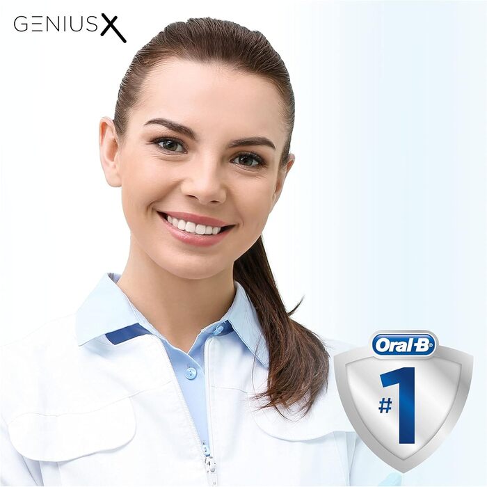 Електрична зубна щітка/електрична зубна щітка Oral-B Genius X, 6 режимів чищення зубів для догляду за зубами, додаток зі штучним інтелектом і Bluetooth, дорожній кейс, подарунок чоловіку/жінці, дизайн коричневого, рожеве золото